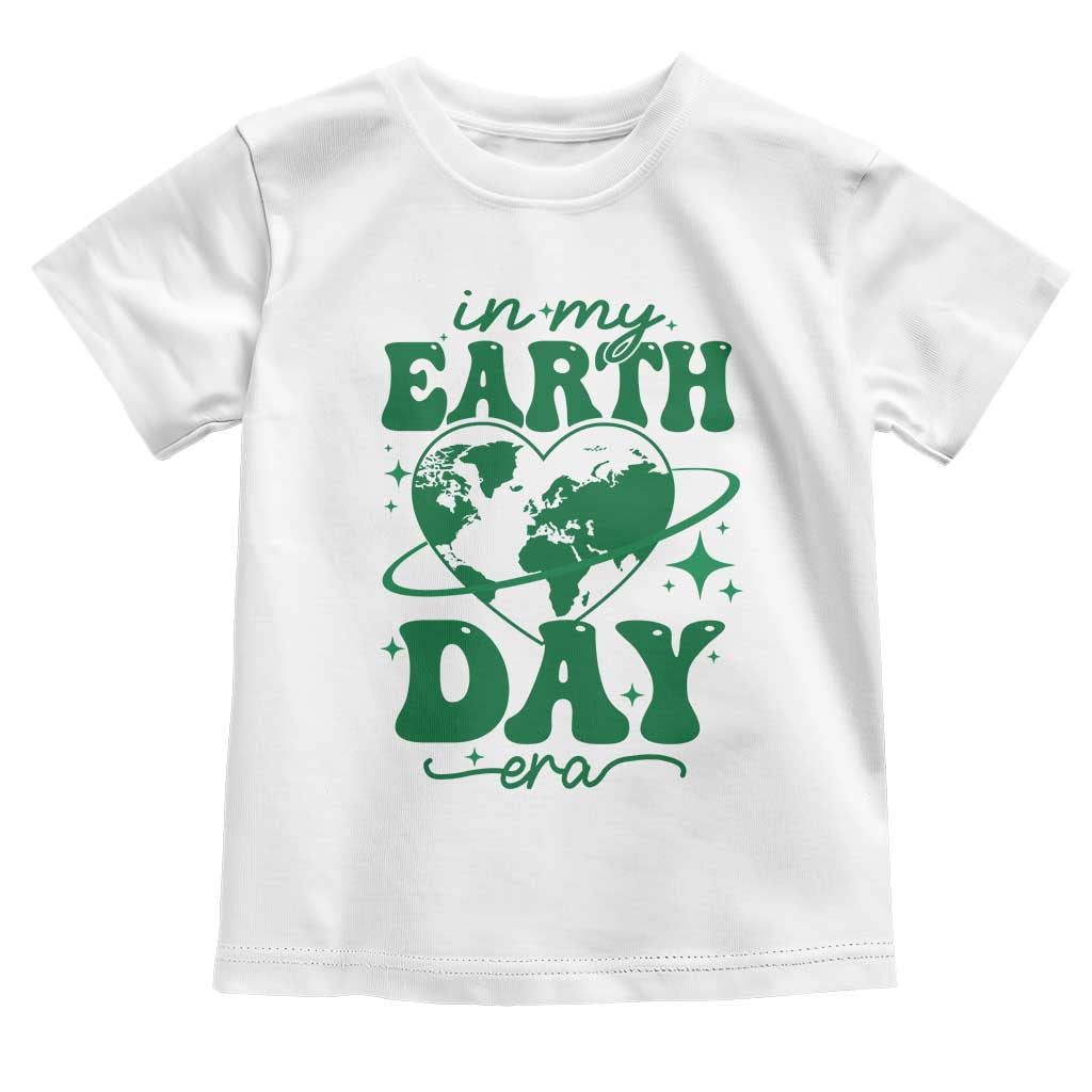 In My Earth Day Era Toddler T Shirt Cute Groovy Planet Heart TS02 White Print Your Wear