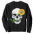 Autism Skull Sunflower Sweatshirt Support Autistic Puzzle Pieces Heart TS02 Black Print Your Wear