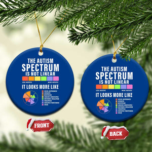 Autism Acceptance Ceramic Ornament The Autism Spectrum Is Not Linear TS02 1pc Blue Print Your Wear