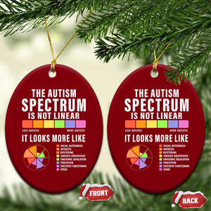 Autism Acceptance Ceramic Ornament The Autism Spectrum Is Not Linear TS02 Print Your Wear