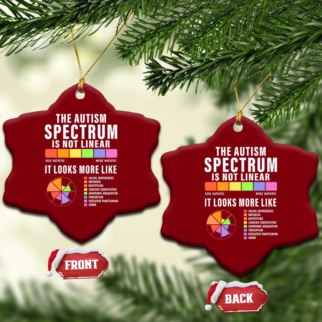 Autism Acceptance Ceramic Ornament The Autism Spectrum Is Not Linear TS02 Print Your Wear