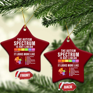 Autism Acceptance Ceramic Ornament The Autism Spectrum Is Not Linear TS02 Print Your Wear