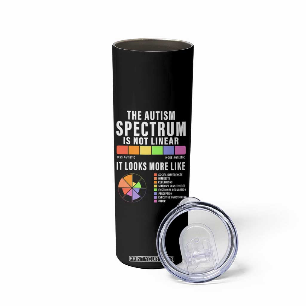 Autism Acceptance Skinny Tumbler The Autism Spectrum Is Not Linear TS02 Print Your Wear
