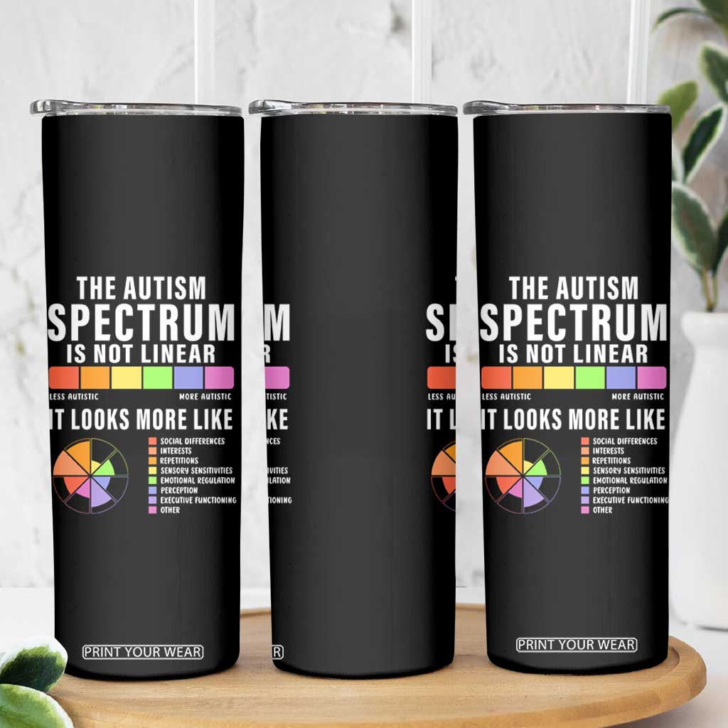 Autism Acceptance Skinny Tumbler The Autism Spectrum Is Not Linear TS02 Print Your Wear