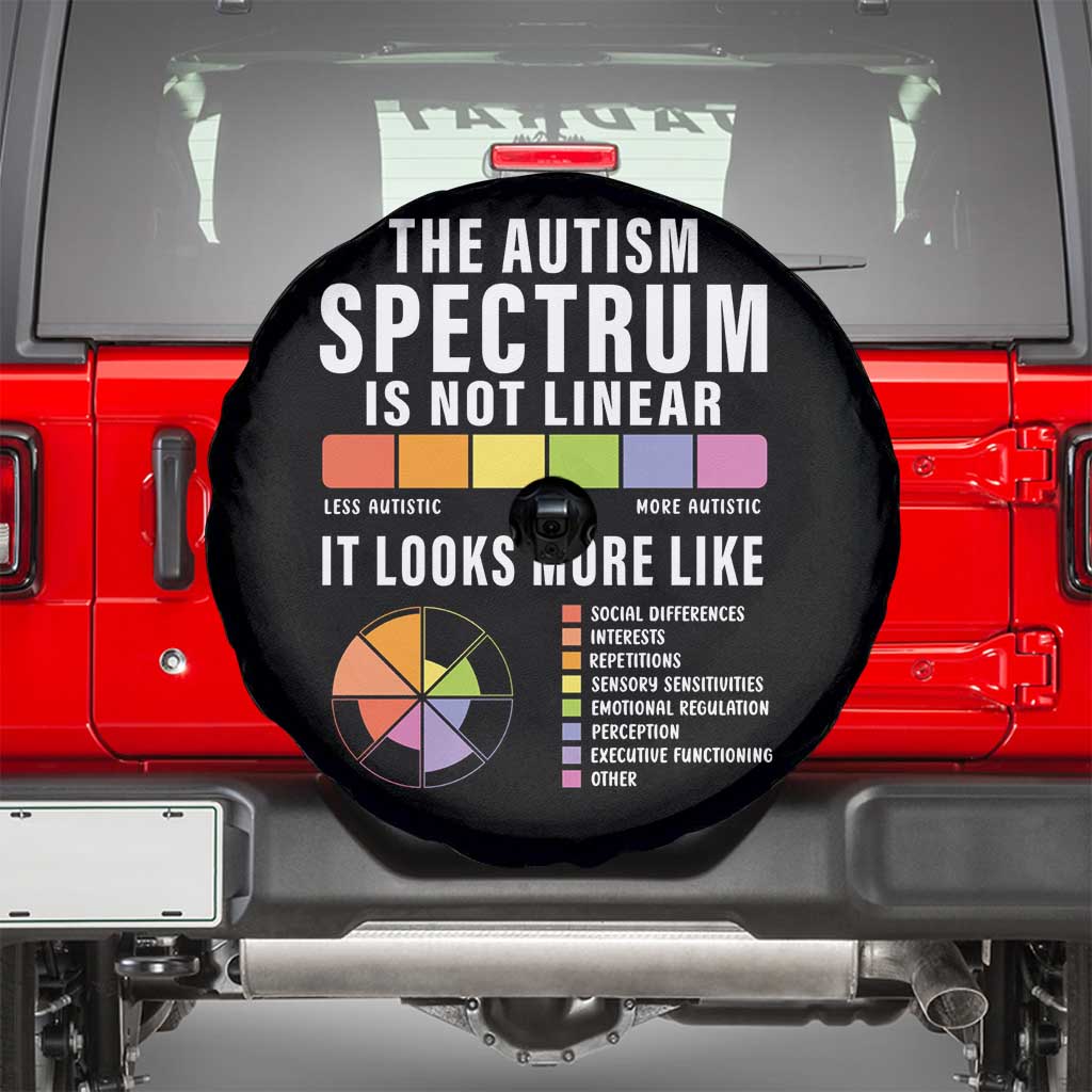 Autism Acceptance Spare Tire Cover The Autism Spectrum Is Not Linear TS02 Black Print Your Wear