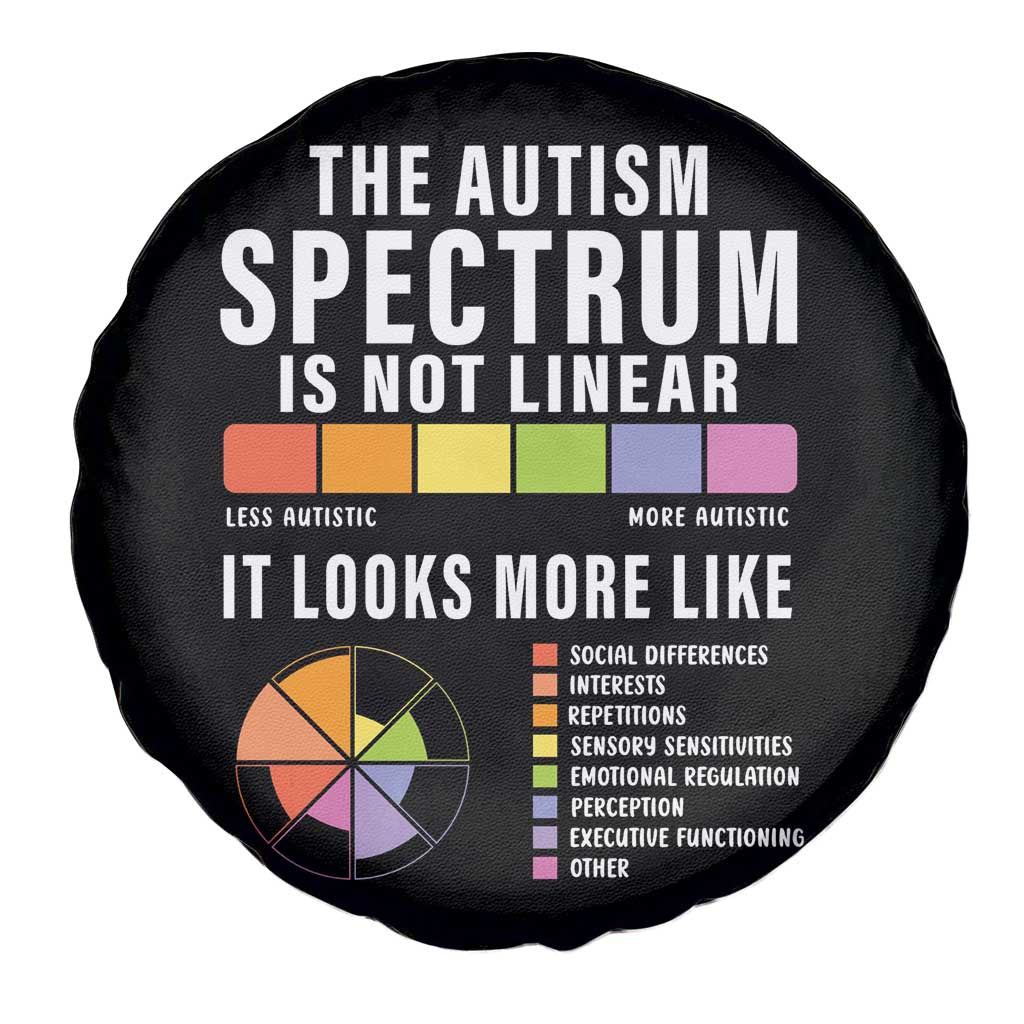 Autism Acceptance Spare Tire Cover The Autism Spectrum Is Not Linear TS02 Print Your Wear