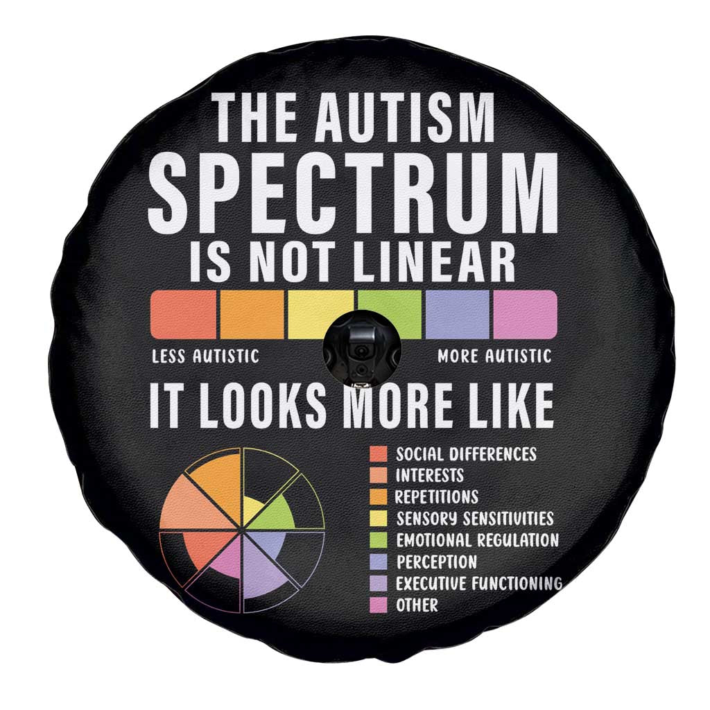 Autism Acceptance Spare Tire Cover The Autism Spectrum Is Not Linear TS02 Print Your Wear