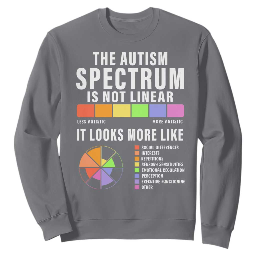 Autism Acceptance Sweatshirt The Autism Spectrum Is Not Linear TS02 Charcoal Print Your Wear