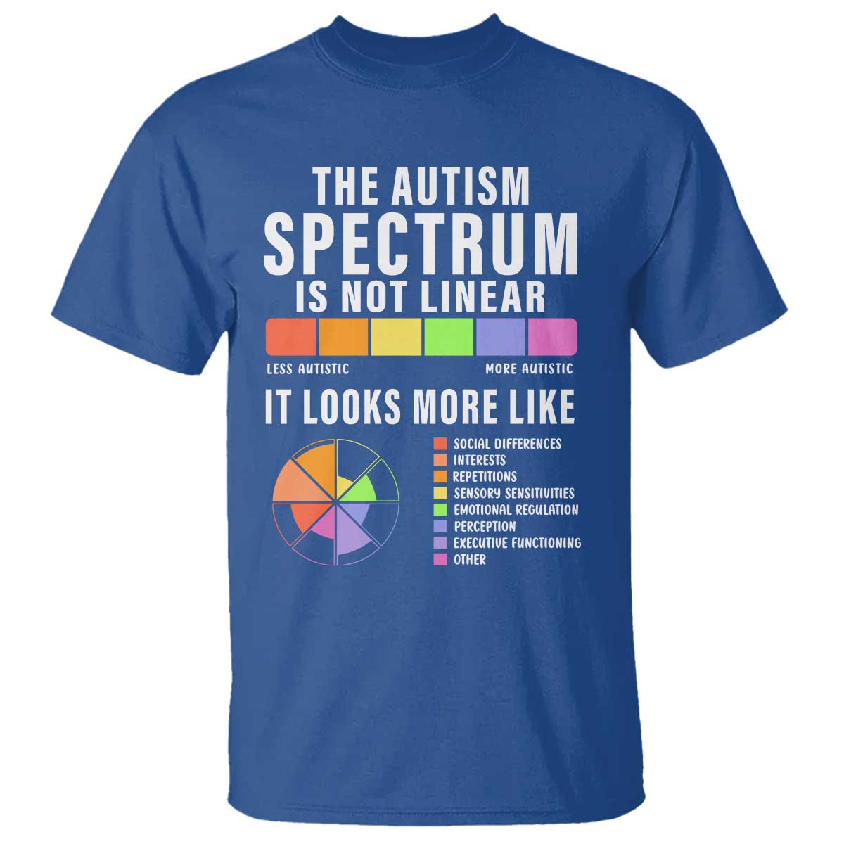 Autism Acceptance T Shirt The Autism Spectrum Is Not Linear TS02 Royal Blue Print Your Wear