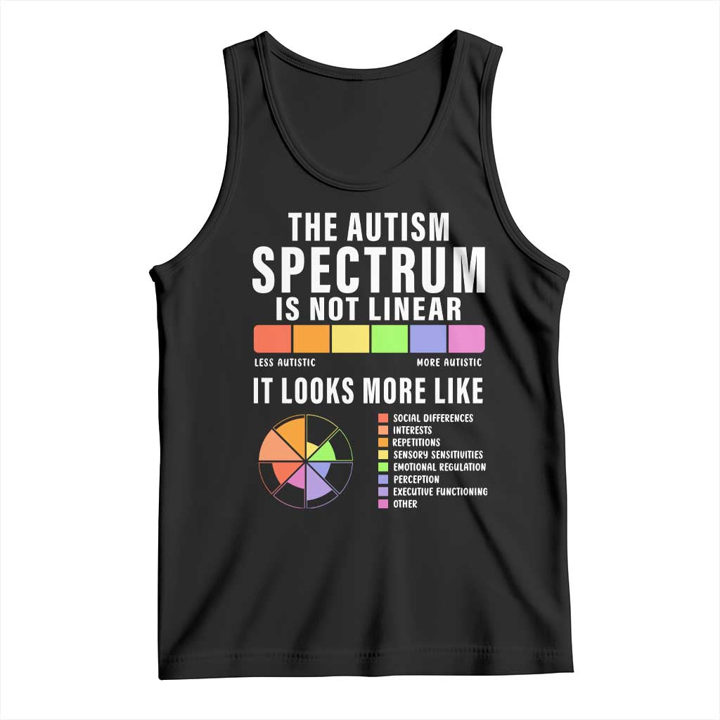 Autism Acceptance Tank Top The Autism Spectrum Is Not Linear TS02 Black Print Your Wear