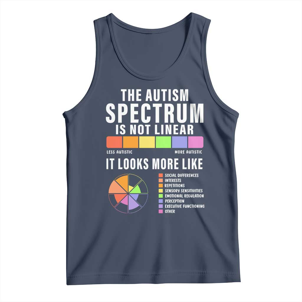 Autism Acceptance Tank Top The Autism Spectrum Is Not Linear TS02 Navy Print Your Wear