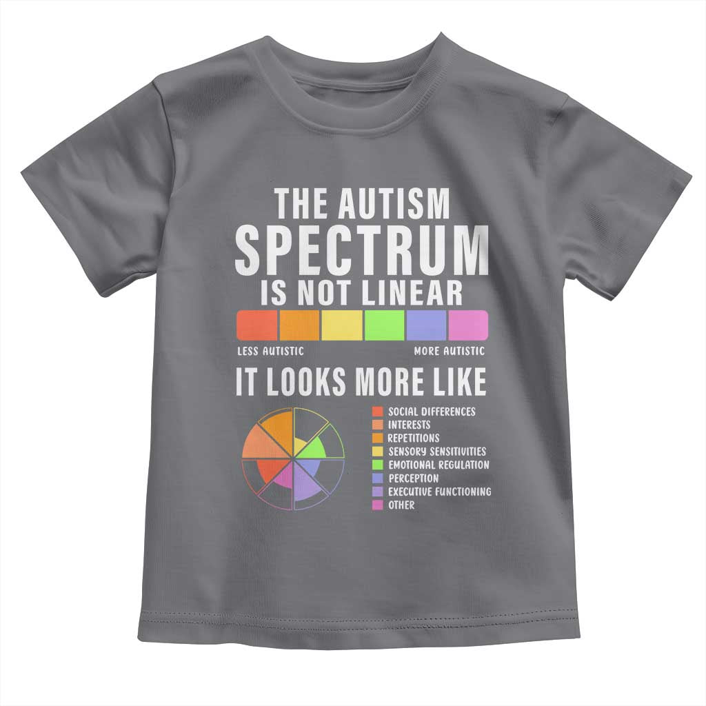 Autism Acceptance Toddler T Shirt The Autism Spectrum Is Not Linear TS02 Charcoal Print Your Wear