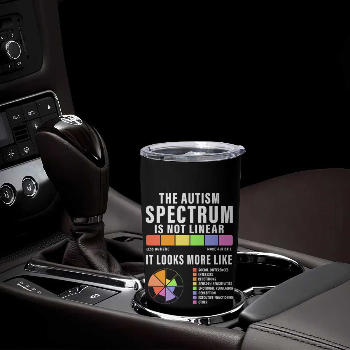 Autism Acceptance Tumbler Cup The Autism Spectrum Is Not Linear TS02 Print Your Wear