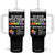 Autism Acceptance Tumbler With Handle The Autism Spectrum Is Not Linear TS02 One Size: 40 oz Black Print Your Wear