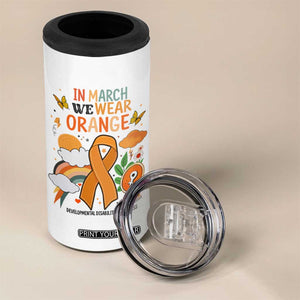 Developmental Disability Awareness 4 in 1 Can Cooler Tumbler In March We Wear Orange TS02 Print Your Wear