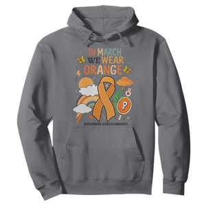 Developmental Disability Awareness Hoodie In March We Wear Orange TS02 Charcoal Print Your Wear