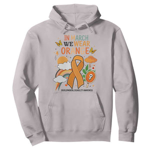 Developmental Disability Awareness Hoodie In March We Wear Orange TS02 Ice Gray Print Your Wear