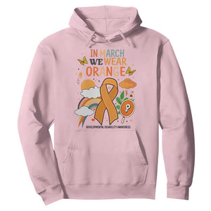 Developmental Disability Awareness Hoodie In March We Wear Orange TS02 Light Pink Print Your Wear