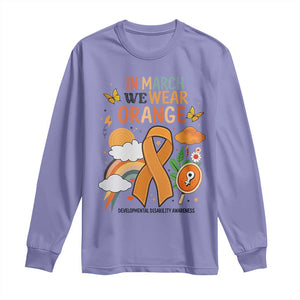 Developmental Disability Awareness Long Sleeve Shirt In March We Wear Orange TS02 Violet Print Your Wear