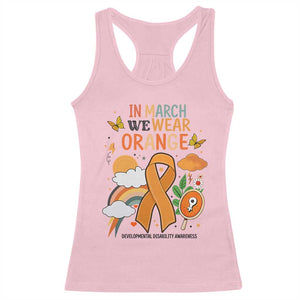 Developmental Disability Awareness Racerback Tank Top In March We Wear Orange TS02 Light Pink Print Your Wear