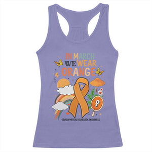 Developmental Disability Awareness Racerback Tank Top In March We Wear Orange TS02 Violet Print Your Wear