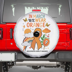 Developmental Disability Awareness Spare Tire Cover In March We Wear Orange TS02 White Print Your Wear
