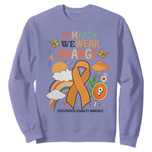 Developmental Disability Awareness Sweatshirt In March We Wear Orange TS02 Violet Print Your Wear