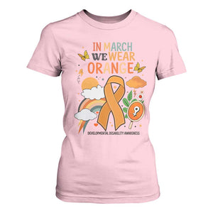 Developmental Disability Awareness T Shirt For Women In March We Wear Orange TS02 Light Pink Print Your Wear