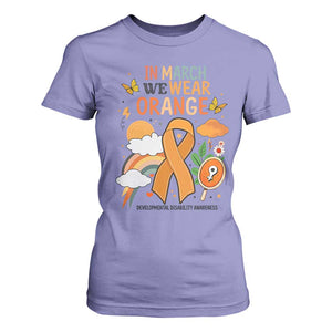 Developmental Disability Awareness T Shirt For Women In March We Wear Orange TS02 Violet Print Your Wear