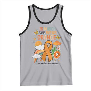 Developmental Disability Awareness Tank Top In March We Wear Orange TS02 Athletic Heather Black Print Your Wear