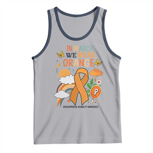 Developmental Disability Awareness Tank Top In March We Wear Orange TS02 Athletic Heather Navy Print Your Wear