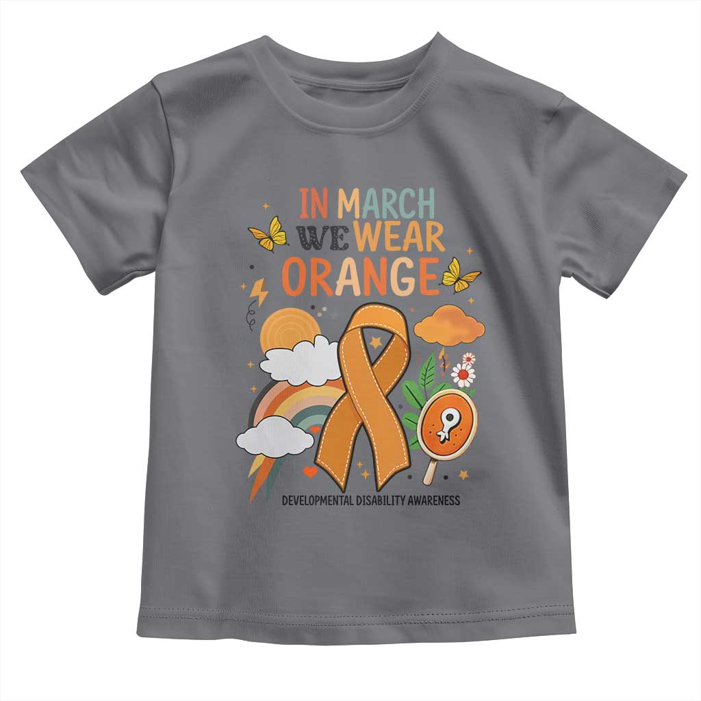 Developmental Disability Awareness Toddler T Shirt In March We Wear Orange TS02 Charcoal Print Your Wear