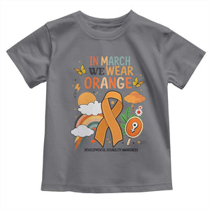 Developmental Disability Awareness Toddler T Shirt In March We Wear Orange TS02 Charcoal Print Your Wear