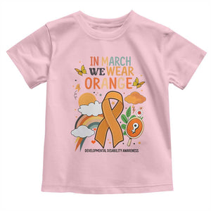Developmental Disability Awareness Toddler T Shirt In March We Wear Orange TS02 Light Pink Print Your Wear