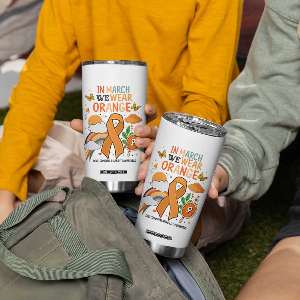 Developmental Disability Awareness Tumbler Cup In March We Wear Orange TS02 Print Your Wear