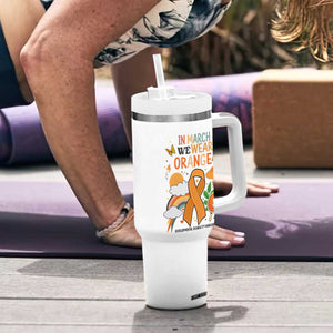 Developmental Disability Awareness Tumbler With Handle In March We Wear Orange TS02 Print Your Wear