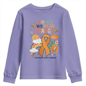 Developmental Disability Awareness Youth Sweatshirt In March We Wear Orange TS02 Violet Print Your Wear