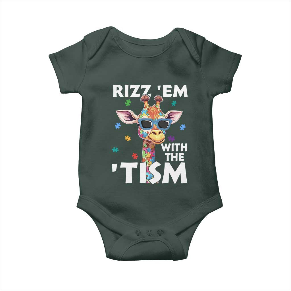 Funny Autism Giraffe Baby Onesie Rizz Em With The Tism TS02 Print Your Wear