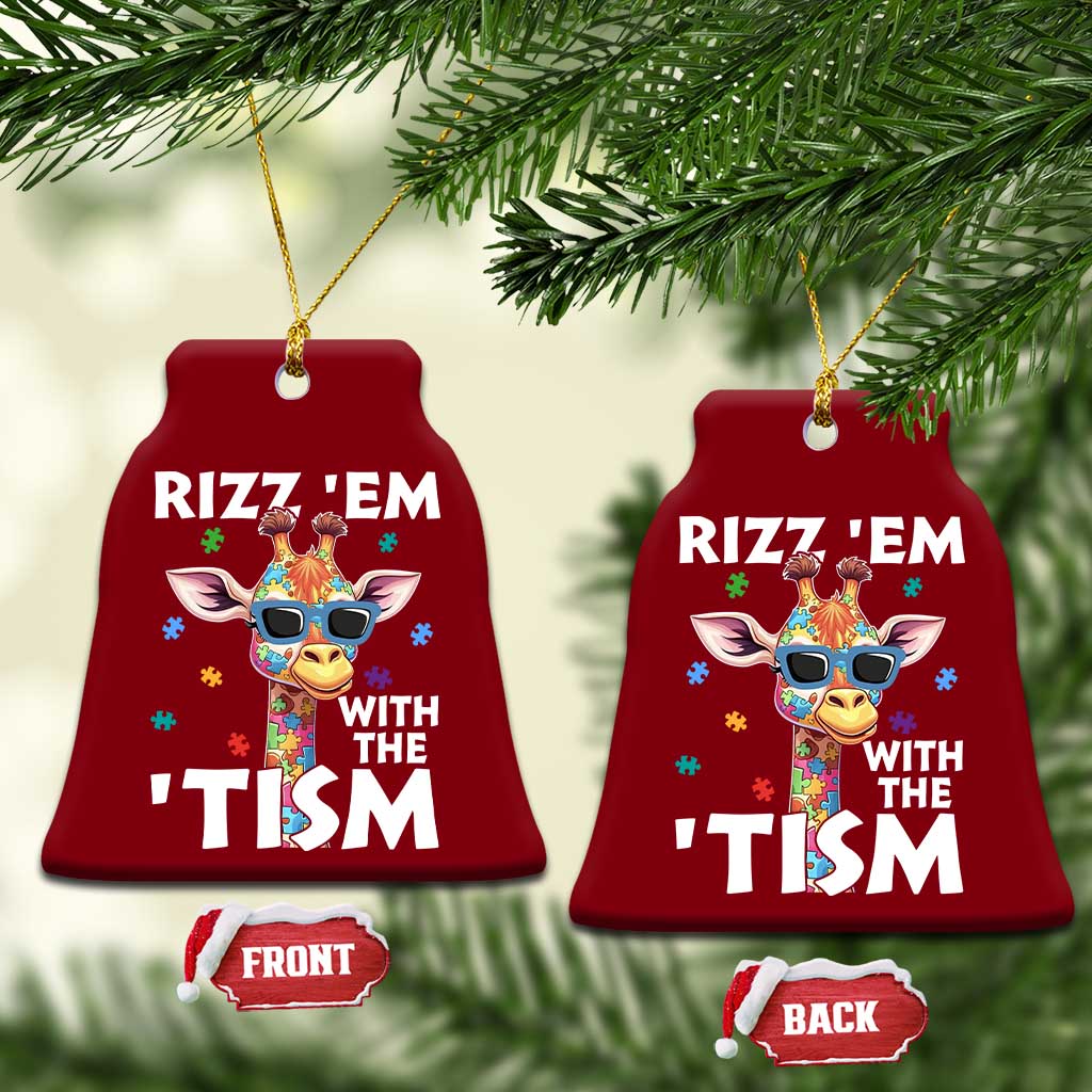 Funny Autism Giraffe Ceramic Ornament Rizz Em With The Tism TS02 Print Your Wear
