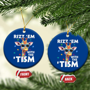 Funny Autism Giraffe Ceramic Ornament Rizz Em With The Tism TS02 1pc Blue Print Your Wear