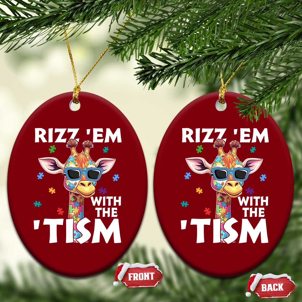 Funny Autism Giraffe Ceramic Ornament Rizz Em With The Tism TS02 Print Your Wear