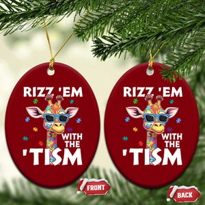 Funny Autism Giraffe Ceramic Ornament Rizz Em With The Tism TS02 Print Your Wear