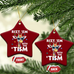 Funny Autism Giraffe Ceramic Ornament Rizz Em With The Tism TS02 Print Your Wear