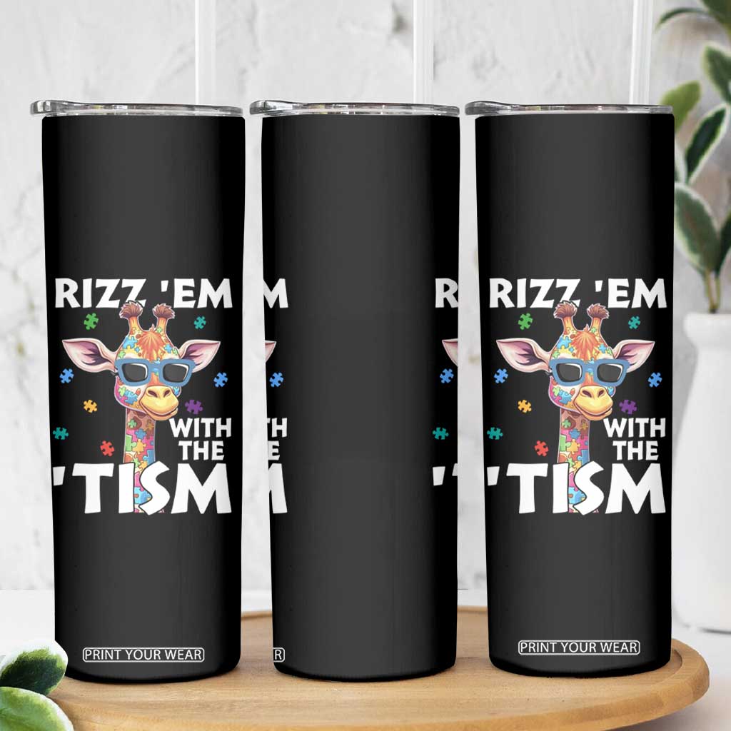 Funny Autism Giraffe Skinny Tumbler Rizz Em With The Tism TS02 Print Your Wear