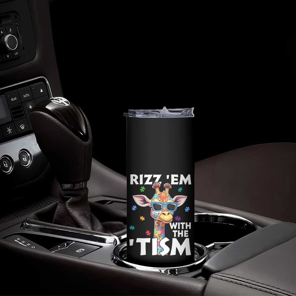 Funny Autism Giraffe Skinny Tumbler Rizz Em With The Tism TS02 Print Your Wear