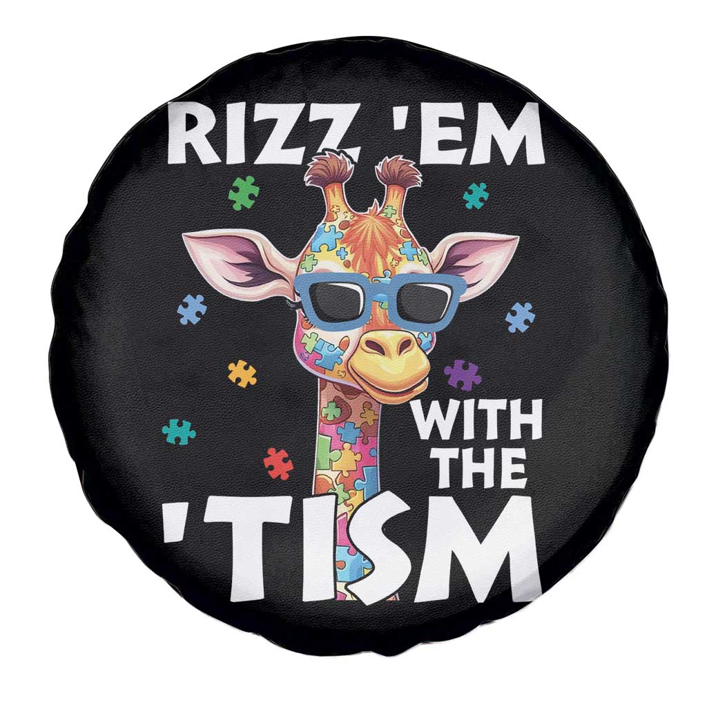Funny Autism Giraffe Spare Tire Cover Rizz Em With The Tism TS02 Print Your Wear