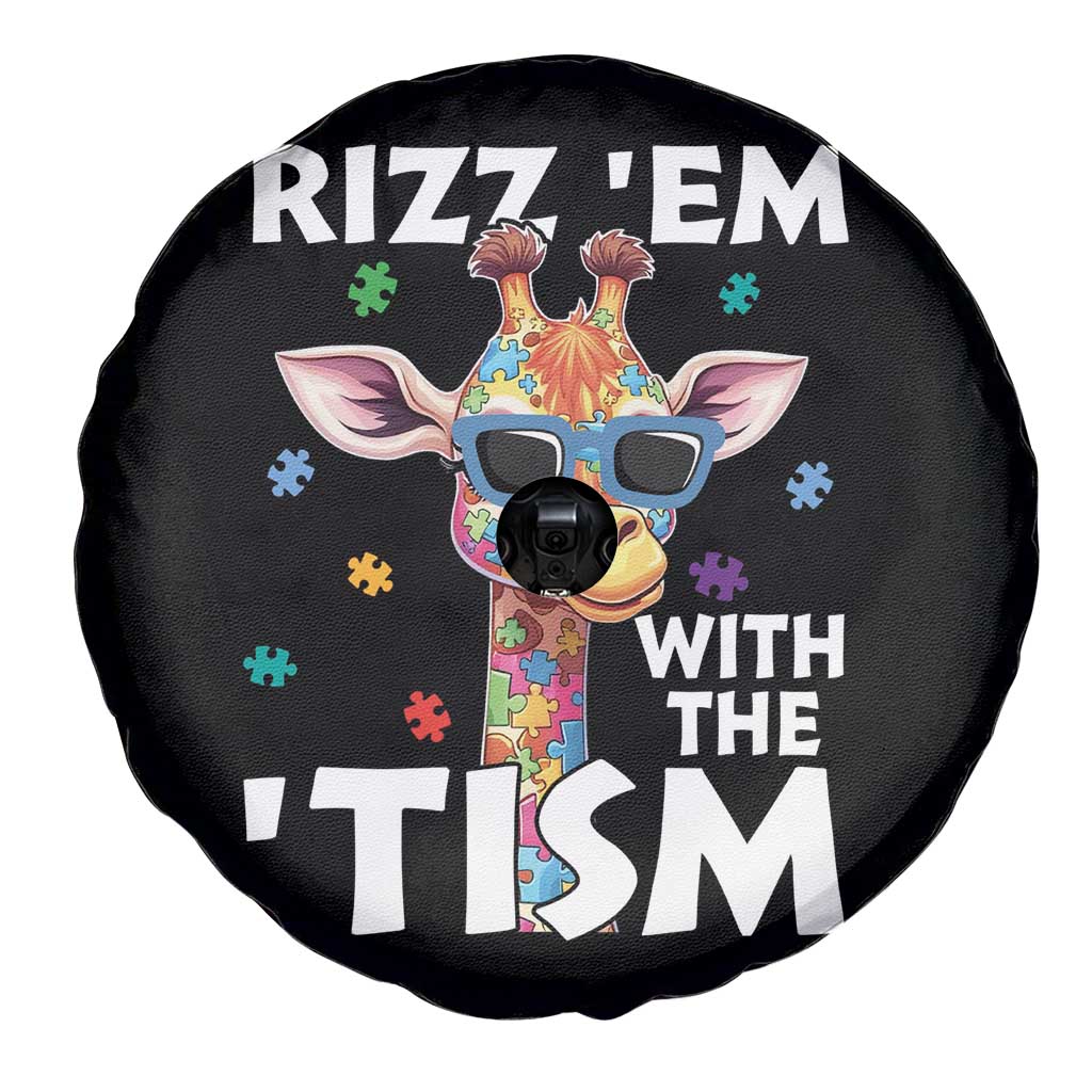 Funny Autism Giraffe Spare Tire Cover Rizz Em With The Tism TS02 Print Your Wear