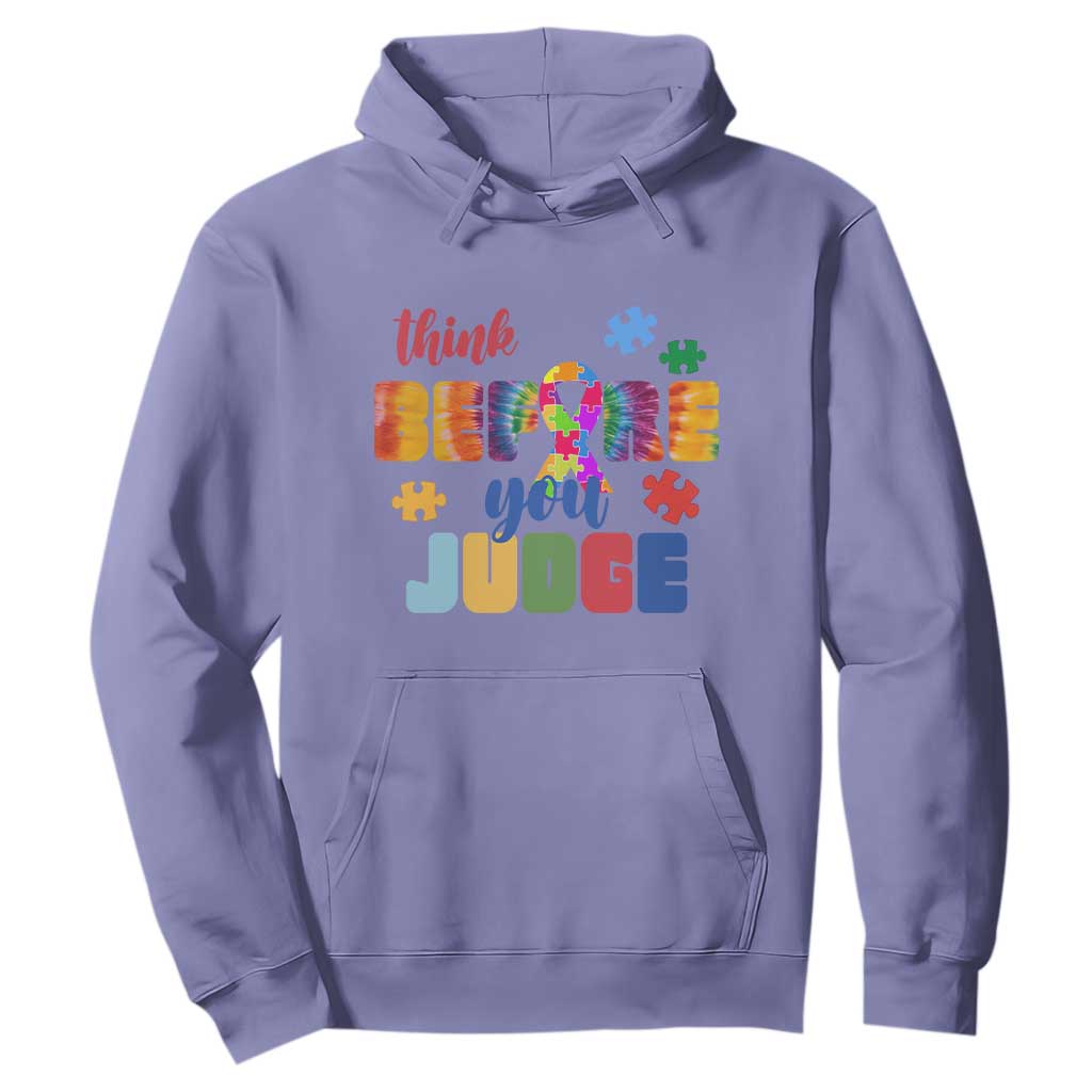 Autism Awareness Hoodie Think Before You Judge Autistic Support TS02 Violet Print Your Wear