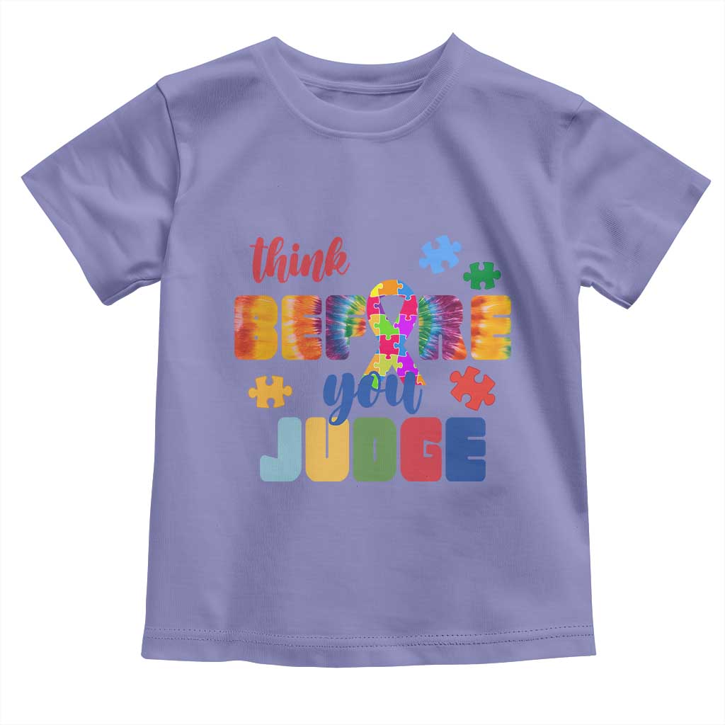 Autism Awareness Toddler T Shirt Think Before You Judge Autistic Support TS02 Violet Print Your Wear