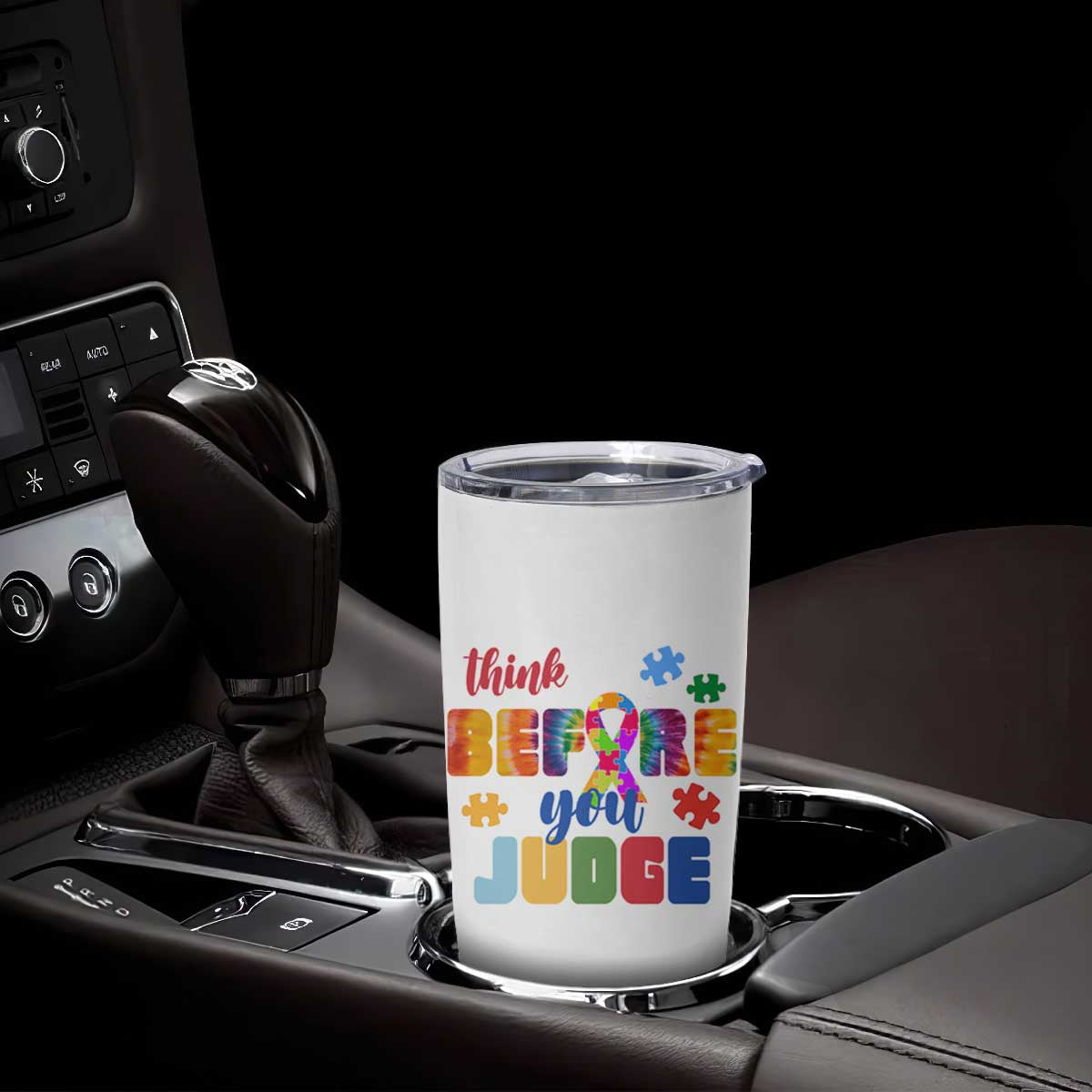 Autism Awareness Tumbler Cup Think Before You Judge Autistic Support TS02 Print Your Wear